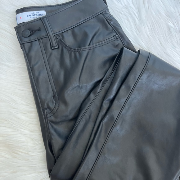 NWOT Old Navy High-Waisted OG Straight Faux-Leather Ankle Pants - Picture 2 of 11